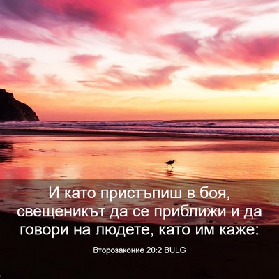 Picture 03 - Второзаконие 20:2 BULG - И като пристъпиш в боя, - Bible Verse Picture