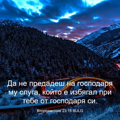 Picture 03 - Второзаконие 23:15 BULG - Да не предадеш на - Bible Verse Picture