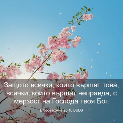 Picture 03 - Второзаконие 25:16 BULG - Защото всички, които - Bible Verse Picture