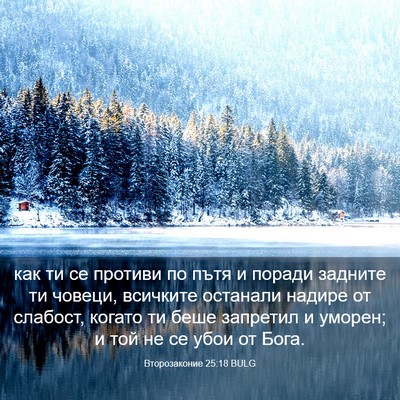Picture 03 - Второзаконие 25:18 BULG - как ти се противи по пътя и - Bible Verse Picture