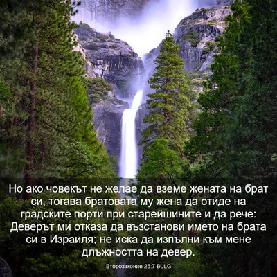 Picture 03 - Второзаконие 25:7 BULG - Но ако човекът не желае да - Bible Verse Picture