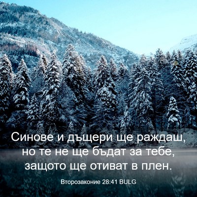 Picture 03 - Второзаконие 28:41 BULG - Синове и дъщери ще раждаш, - Bible Verse Picture