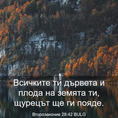 Picture 03 - Второзаконие 28:42 BULG - Всичките ти дървета и - Bible Verse Picture