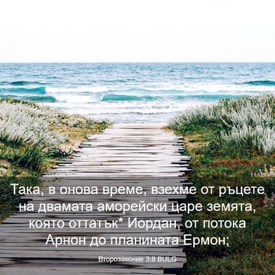 Picture 03 - Второзаконие 3:8 BULG - Така, в онова време, взехме - Bible Verse Picture