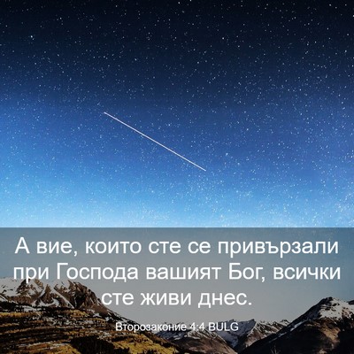 Picture 03 - Второзаконие 4:4 BULG - А вие, които сте се - Bible Verse Picture