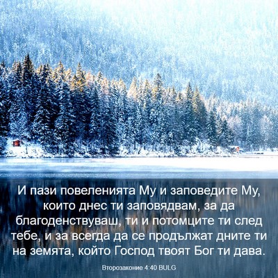 Picture 03 - Второзаконие 4:40 BULG - И пази повеленията Му и - Bible Verse Picture