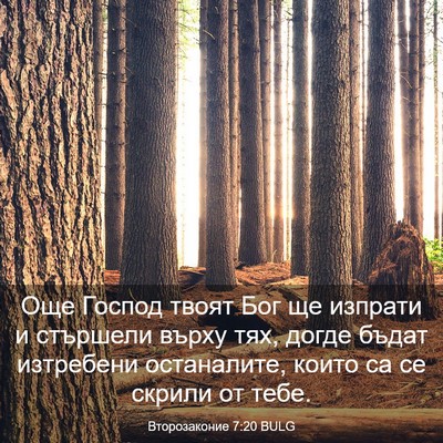 Picture 03 - Второзаконие 7:20 BULG - Още Господ твоят Бог ще - Bible Verse Picture