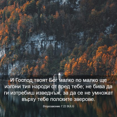 Picture 03 - Второзаконие 7:22 BULG - И Господ твоят Бог малко по - Bible Verse Picture