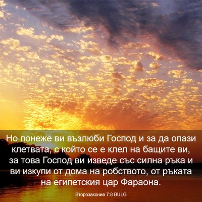 Picture 03 - Второзаконие 7:8 BULG - Но понеже ви възлюби - Bible Verse Picture