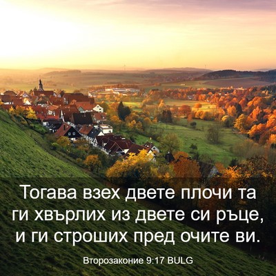 Picture 03 - Второзаконие 9:17 BULG - Тогава взех двете плочи та - Bible Verse Picture