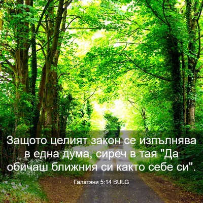 Picture 03 - Галатяни 5:14 BULG - Защото целият закон се - Bible Verse Picture