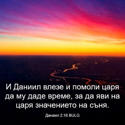 Picture 03 - Данаил 2:16 BULG - И Даниил влезе и помоли - Bible Verse Picture