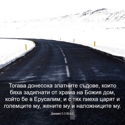 Picture 03 - Данаил 5:3 BULG - Тогава донесоха златните - Bible Verse Picture