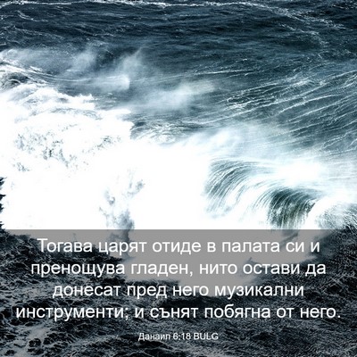 Picture 03 - Данаил 6:18 BULG - Тогава царят отиде в - Bible Verse Picture