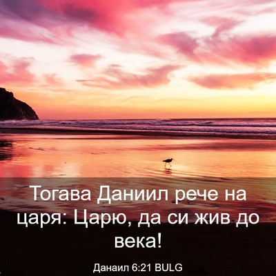 Picture 03 - Данаил 6:21 BULG - Тогава Даниил рече на царя: - Bible Verse Picture