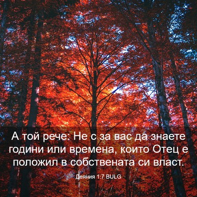Picture 03 - Деяния 1:7 BULG - А той рече: Не с за вас да - Bible Verse Picture
