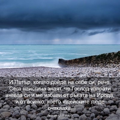 Picture 03 - Деяния 12:11 BULG - И Петър, когато дойде на - Bible Verse Picture