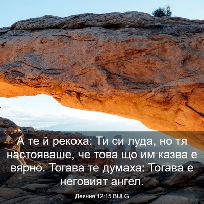 Picture 03 - Деяния 12:15 BULG - А те й рекоха: Ти си луда, но - Bible Verse Picture