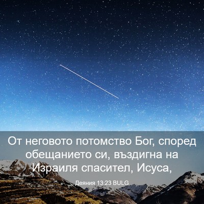 Picture 03 - Деяния 13:23 BULG - От неговото потомство Бог, - Bible Verse Picture