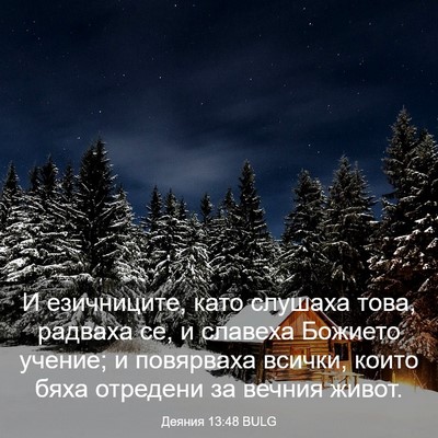 Picture 03 - Деяния 13:48 BULG - И езичниците, като слушаха - Bible Verse Picture
