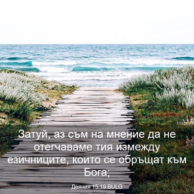 Picture 03 - Деяния 15:19 BULG - Затуй, аз съм на мнение да - Bible Verse Picture