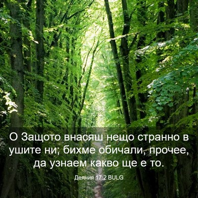 Picture 03 - Деяния 17:2 BULG - О Защото внасяш нещо - Bible Verse Picture