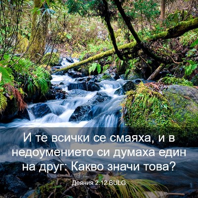 Picture 03 - Деяния 2:12 BULG - И те всички се смаяха, и в - Bible Verse Picture