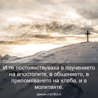 Picture 03 - Деяния 2:42 BULG - И те постоянствуваха в - Bible Verse Picture