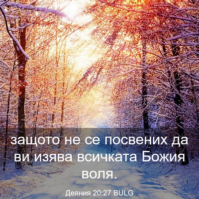 Picture 03 - Деяния 20:27 BULG - защото не се посвених да ви - Bible Verse Picture