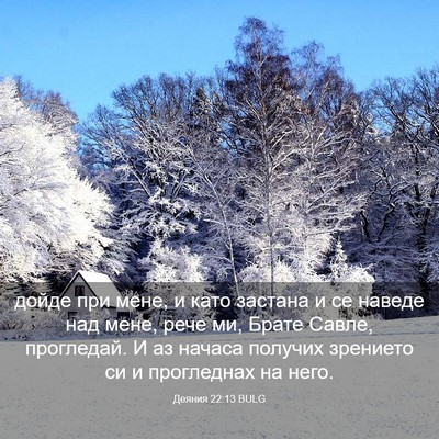 Picture 03 - Деяния 22:13 BULG - дойде при мене, и като - Bible Verse Picture