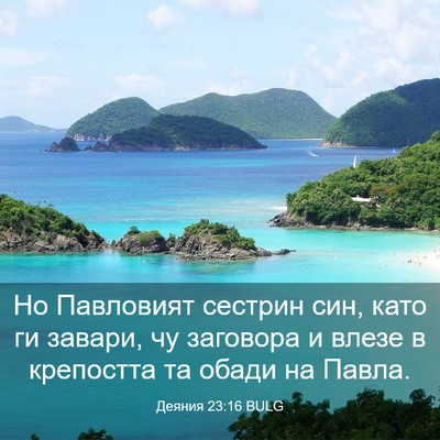 Picture 03 - Деяния 23:16 BULG - Но Павловият сестрин син, - Bible Verse Picture