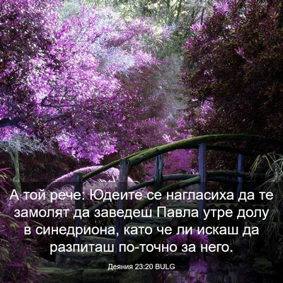 Picture 03 - Деяния 23:20 BULG - А той рече: Юдеите се - Bible Verse Picture