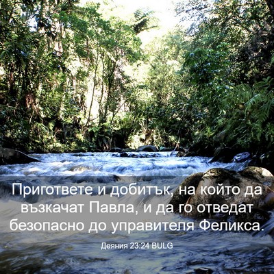 Picture 03 - Деяния 23:24 BULG - Пригответе и добитък, на - Bible Verse Picture