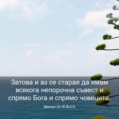 Picture 03 - Деяния 24:16 BULG - Затова и аз се старая да - Bible Verse Picture