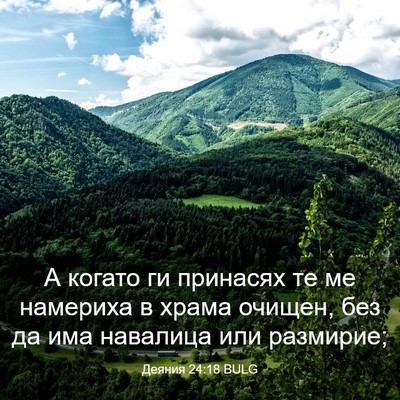 Picture 03 - Деяния 24:18 BULG - А когато ги принасях те ме - Bible Verse Picture