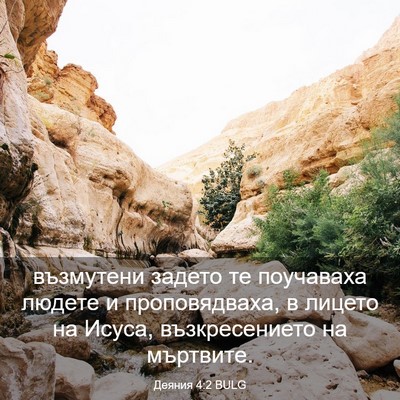 Picture 03 - Деяния 4:2 BULG - възмутени задето те - Bible Verse Picture