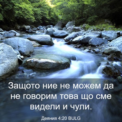 Picture 03 - Деяния 4:20 BULG - Защото ние не можем да не - Bible Verse Picture