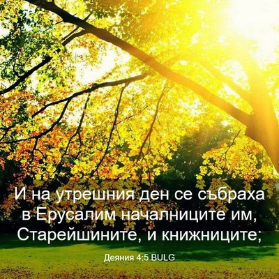 Picture 03 - Деяния 4:5 BULG - И на утрешния ден се - Bible Verse Picture
