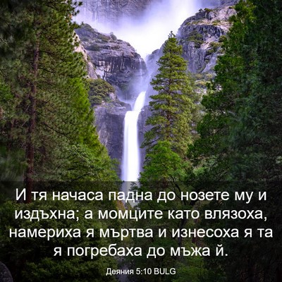 Picture 03 - Деяния 5:10 BULG - И тя начаса падна до нозете - Bible Verse Picture