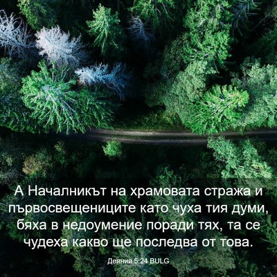 Picture 03 - Деяния 5:24 BULG - А Началникът на храмовата - Bible Verse Picture