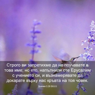 Picture 03 - Деяния 5:28 BULG - Строго ви запретихме да не - Bible Verse Picture