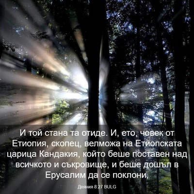 Picture 03 - Деяния 8:27 BULG - И той стана та отиде. И, ето, - Bible Verse Picture