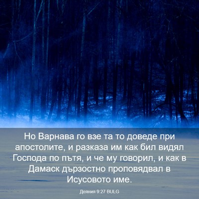 Picture 03 - Деяния 9:27 BULG - Но Варнава го взе та то - Bible Verse Picture