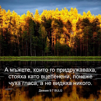 Picture 03 - Деяния 9:7 BULG - А мъжете, които го - Bible Verse Picture