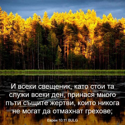 Picture 03 - Евреи 10:11 BULG - И всеки свещеник, като стои - Bible Verse Picture