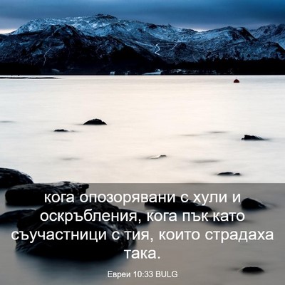 Picture 03 - Евреи 10:33 BULG - кога опозорявани с хули и - Bible Verse Picture