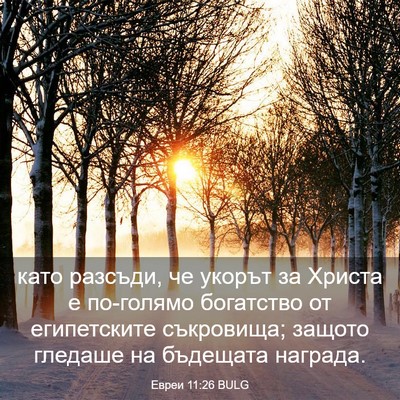Picture 03 - Евреи 11:26 BULG - като разсъди, че укорът за - Bible Verse Picture