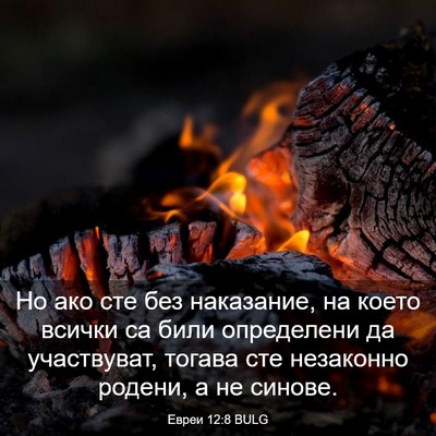 Picture 03 - Евреи 12:8 BULG - Но ако сте без наказание, - Bible Verse Picture