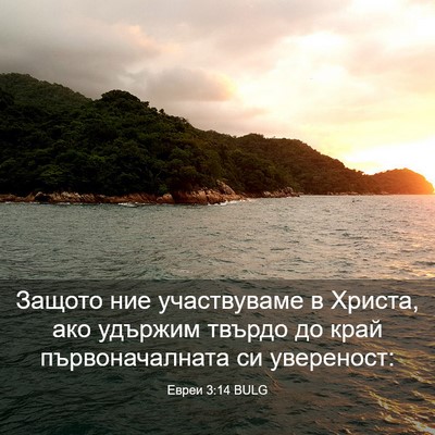 Picture 03 - Евреи 3:14 BULG - Защото ние участвуваме в - Bible Verse Picture