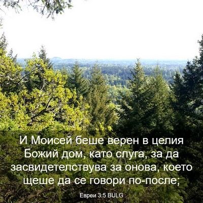 Picture 03 - Евреи 3:5 BULG - И Моисей беше верен в целия - Bible Verse Picture